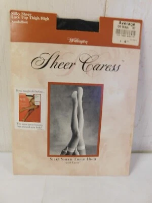 Sandalia Worthington Sheer Caress sedosa de encaje transparente hasta el muslo negra Foto 1 de 4