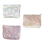 Stylish Women Makeup Bag with Flower Print Large Capacity Cosmetic Storage Case