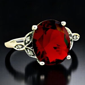 VINTAGE STYLE 925 STERLING SILVER 3.5 CT SIMULATED RUBY FILIGREE RING #1156 - Picture 1 of 3