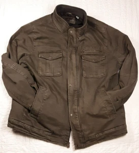Levis Jacket Coat Trucker Military Work Canvas Dark Brown Quilt-Lined Men's 2XL - Picture 1 of 17
