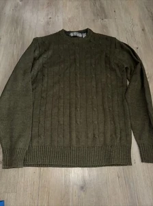 Oscar De La Renta Mens Sweater Long Sleeve Pullover Olive Green Size Small - Picture 1 of 6