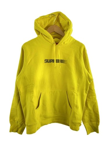 Felpa Supreme con cappuccio M cotone giallo tinta unita usata