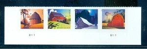 US 5546-5549 Barns, Postcard Rate, Plate # B1111, MNH, Reactive under UV Light - Picture 1 of 1