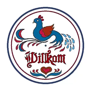 Folk Art PA Dutch WELCOME Wilkom Hex Sign Counted Cross Stitch Chart Pattern - Picture 1 of 4