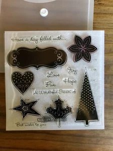 Close To My Heart D1498 Cricut Art Philosophy NEW Clear Acrylic 13 Stamp Set - Picture 1 of 8