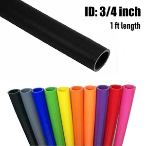 ID 3/4" 19mm Heater Hose Radiator Coolant Pipe .75" 1feet length black Silicone - Picture 1 of 5