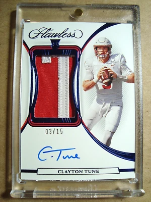 2023 Clayton Tune Flawless Sapphire Rookie Autograph Logo Patch RC /15 🔥🔥 QTY - Image 1 of 4