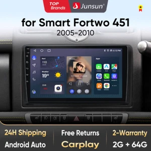 CarPlay Android 13 Car Stereo Radio GPS Navi WIFI SWC For Smart Fortwo 2005-2010 - Picture 1 of 18