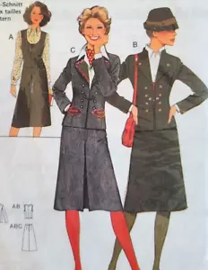 Uncut Burda 59084 Sew Pattern Jacket Skirt Inverted Pleat Vest Bust 36"-38" - Picture 1 of 4