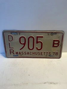 1978 red letter Massachusetts dealer license plate - Picture 1 of 2