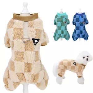 Soft Warm Fleece Dog Jumpsuit Pajamas for Small Dog Puppy Clothes Vest Chihuahua - Picture 1 of 17