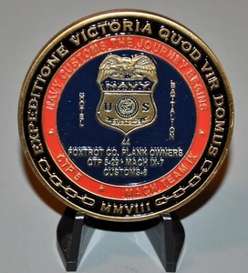 USN Navy Customs Battalions NAVELSG FWD Hotel F CO Plank Owner Challenge Coin - Bild 1 von 2