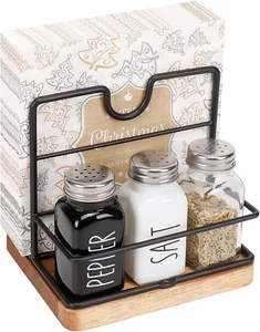 Napkin Holder, Metal Napkin Holder with Salt and Pepper Shakers Caddy Modern Nap - Picture 1 of 12