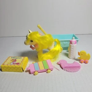 '80s MLP BABY LOFTY Beddy Bye Eyes Wagon Duck Diaper Xylophone Bottle Comb Beads - Picture 1 of 10