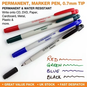 Pluma marcadora permanente punta fina ✔Impermeable ✔Rojo, verde, azul, negro ✔Multipropósito - Imagen 1 de 1