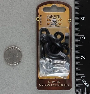 Paquete de 6 correas para ojos de nailon negras de 1-7/8" de largo Calcuta BR54136 deportes de remo kayak - Imagen 1 de 6