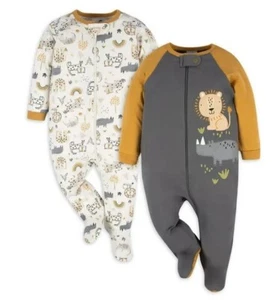 Juego de 2 piezas Gerber Baby Boys Lion & Friends Sleep N' Play talla 3-6M - Imagen 1 de 3