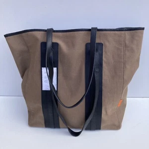 Sacoche pour ordinateur portable/courrier Simon Carter London en toile kaki + cuir avec doublure neuf - Photo 1/21