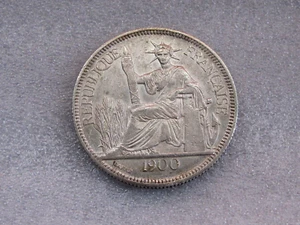 FRANCE FRENCH INDO-CHINA VIETNAM 1900-A PIASTRE SILVER COIN Km 5a.1 - Picture 1 of 8