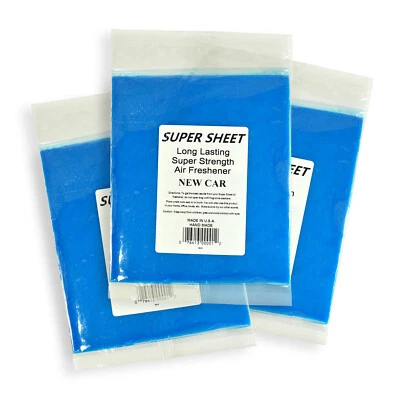 JENRAY Super Sheet Large (8"x7") Under Seat Car Air Freshener, 3-Pack (New Car)
