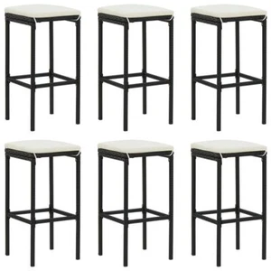 6 Pcs Bar Stools With Cushions Built-In Footrest Dining Counter Stool Furniture - Picture 1 of 8