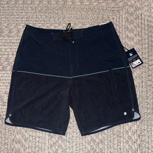 JETTY BRAND Atlantic Board Short DARK BLUE SWIMMING SWIM TRUNKS MENS Sz 34 New! - Picture 1 of 7