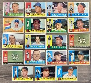 1960 Topps Baseball 19 Card Lot Vintage Tom Borland Ken MacKenzie Del Rice VG - Picture 1 of 2