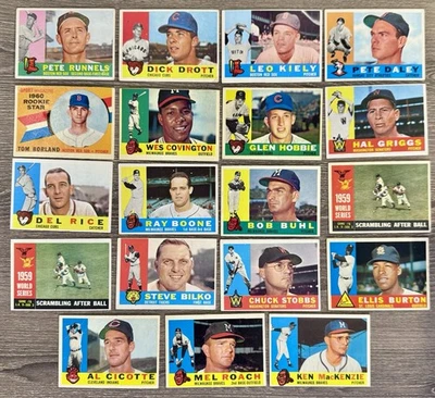 1960 Topps Baseball 19 Card Lot Vintage Tom Borland Ken MacKenzie Del Rice VG - Image 1 of 2