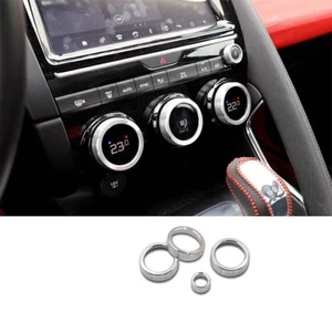 Center Console For Jaguar E-PACE AC Volume Knob Ring Trim Silver Alloy 2018-2020 - Picture 1 of 5