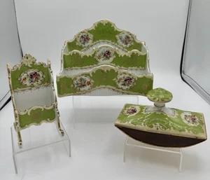 Charles Ahrenfeldt RL Dresden Hand Painted Porcelain 3 pc Desk set C 1886-1910 - Picture 1 of 23
