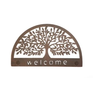 Welcome Wall Decor Sign Rustic Metal Tree Art Indoor Outdoor Hanging 25x15 - Picture 1 of 4