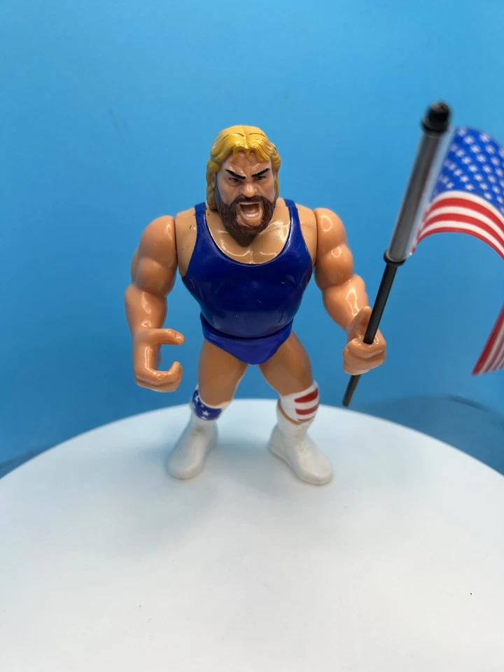 WWF Hasbro Hacksaw Jim Duggan Ser. 9 Wrestling Figure With Flag - Image 1 of 2