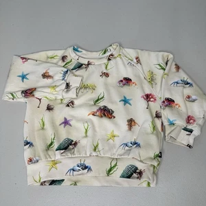 Molo Baby Disc Hermit Crab Sweatshirt Size 92 US 2 Yrs Organic Cotton - Picture 1 of 7