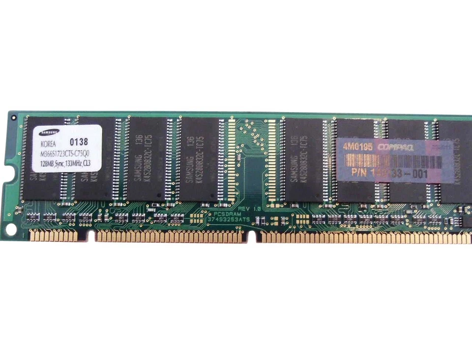 Compaq 128MB PC133 133MHz non-ECC Unbuffered CL3 168-Pin DIMM Me - Image 1 of 1