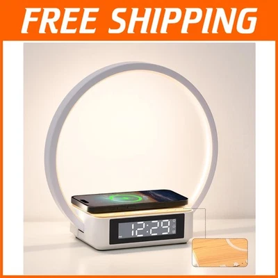 Dimmable Touch Bedside Lamp with Wireless Charging - Image 1 of 4