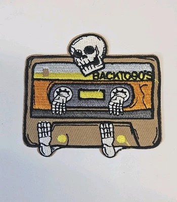 Patches Skeleton " Back to the 90's"  Embroidered Iron On Patch 3" x 2.75" IO8 - Image 1 of 2