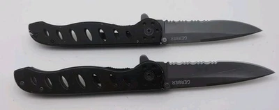 LOT OF 2 Gerber Evo Large Flipper Pocket Knife Liner Lock Combo Edge Blade GER26 - Image 1 of 4