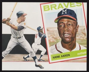 Hank Aaron BRAVES UNSIGNED 10 x 8 Commemorative PHOTO CARD #17 - Picture 1 of 1