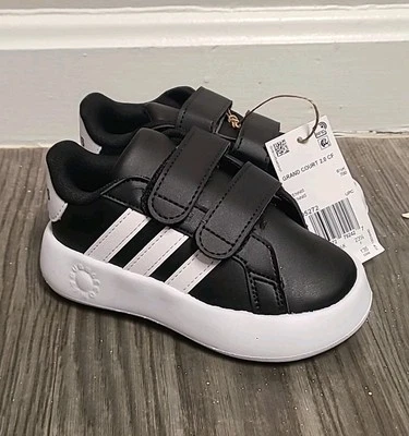 Toddler Adidas Grand Court 2.0 CF I Black/White ID5272 100% Authentic New Sz 7K - Image 1 of 4