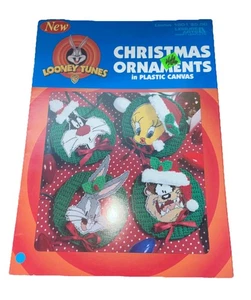 De colección 1998 Looney Tunes Adornos de Navidad en Plástico Lienzo Patrón Folleto Taz - Imagen 1 de 1