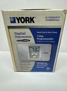 YORK S1-THEM22P7Y 2 Heat/2 COOL PROGRAMMABLE DIGITAL THERMOSTAT - Picture 1 of 3