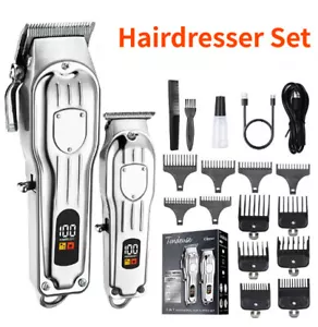Cordless Hair Clippers Shavers Beard Trimmer Professional Barber Clipper For Men - Picture 1 of 11