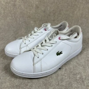 Lacoste Carnaby Evo Girls Size US 6.5 White/Pink Sneakers - Picture 1 of 18