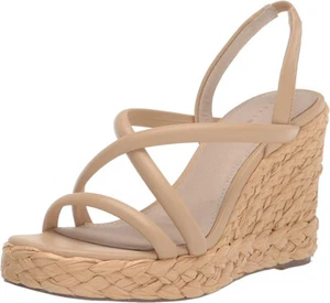 Sanctuary Women's Wilder Leather Espadrille Wedge Sandal Nude 9.5 NEW IN BOX - Picture 1 of 10