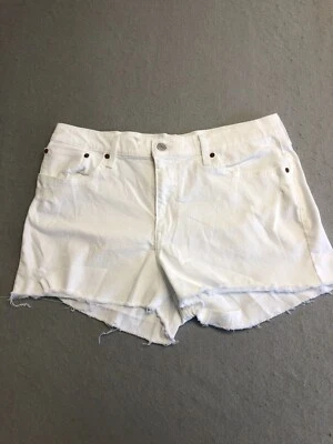 Levi's Shorts Womens 34 High Rise White Cut-Off Distressed Denim Casual - Image 1 of 4