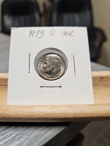1973-D Uncirculated Roosevelt Dime Denver Actual Coin Pictured Cover