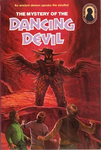 THREE INVESTIGATORS #25 MYSTERY OF THE DANCING DEVIL - 1ST w/QUIZ & BOOKMARK - Picture 1 of 3