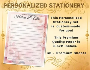 PERSONALIZED - 30Pcs Stationery Writing Paper, Watercolor Stationary #L2C08 - Picture 1 of 5