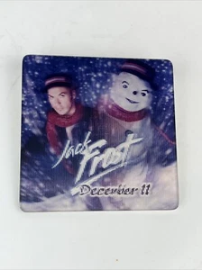 JACK FROST MOVIE PROMO LENTICULAR PIN MICHAEL KEATON SNOWMAN BUTTON 1998 VTG - Picture 1 of 2
