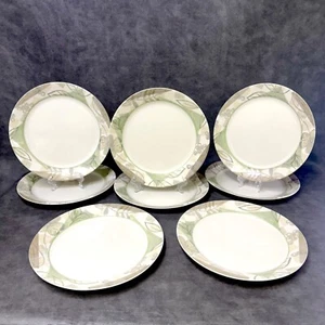 Set of 8 Corelle TEXTURED LEAVES 10 1/4" Dinner Plates NO CHIPS OR CRACKS - Picture 1 of 8
